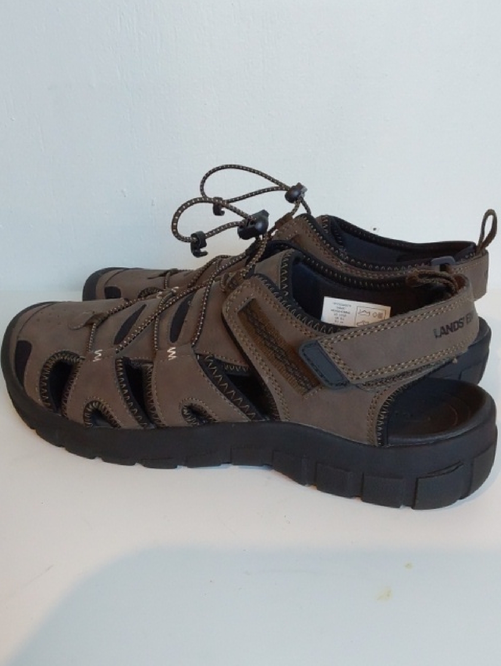 Lands End|Men's Brown Black Sporty Vented Outdoor Sandals Hiking Shoes Sz.10.5 - Picture 2 of 16